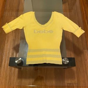 Bebe Rhinestone logo sweater M